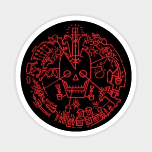 Cardboard Cowboy Resurrection Hieroglyph Red Magnet